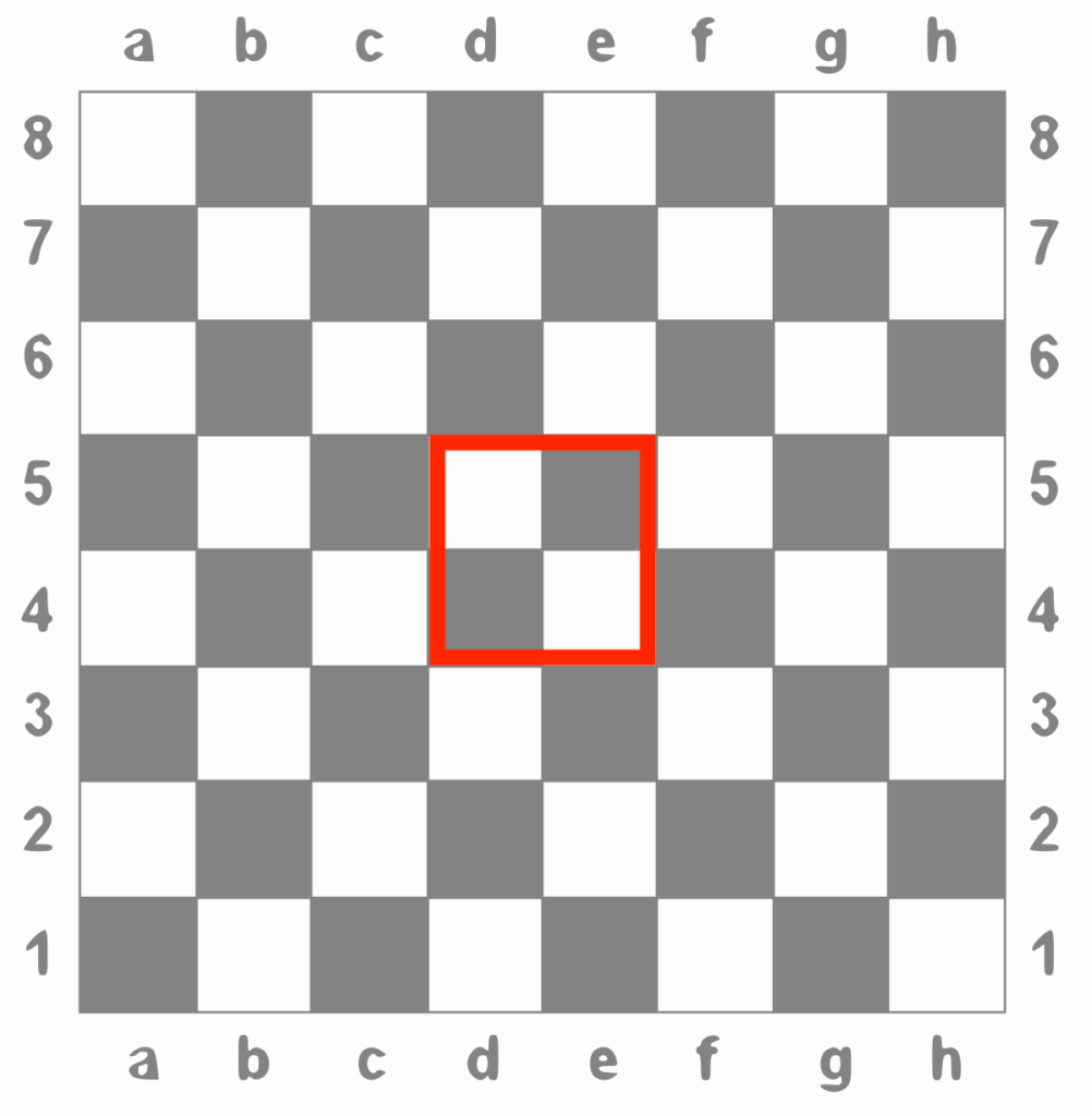 center of chess board